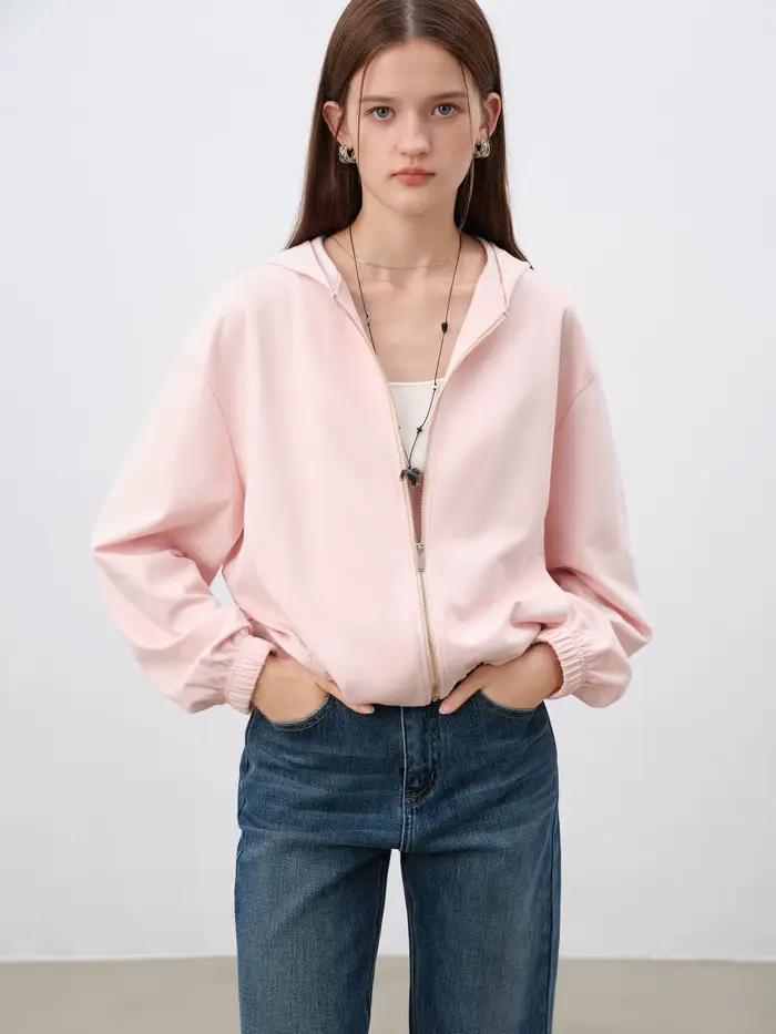 ZIQIAO 【Protection de l'environnement】 Veste courte décontractée de petite taille pour femme 2025 dé