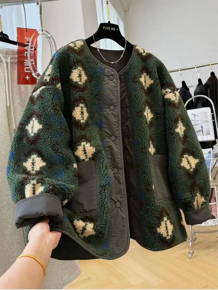Veste en peluche réversible grande taille vêtements pour femmes Style japonais coréen paresseux déco