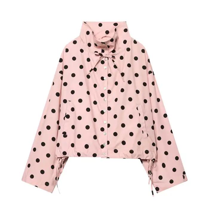 HH 2026 Veste Courte Décontractée pour Femme, Style Urbain, à Manches Longues, Simple Boutonnage, Dé