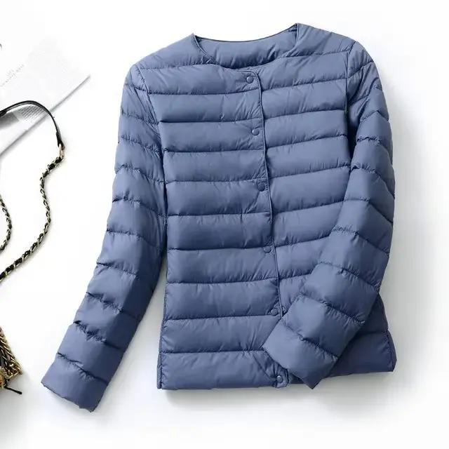 2024 nouveau printemps hiver femmes doublure chaude doudoune ultraléger sans col Portable femme remb