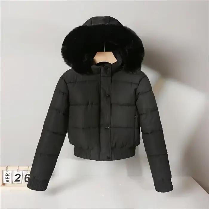 Veste d'hiver matelassée à capuche pour femme 2025, manteau épais en coton, chaud, style boulangerie