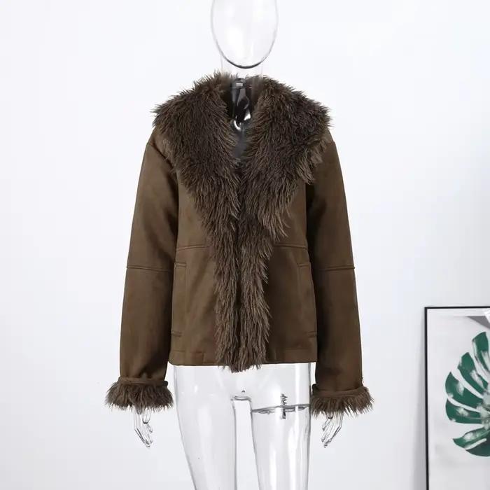 Trench-Coat Long de luxe pour femmes, avec col en fausse fourrure, pardessus d'hiver avec ceinture m
