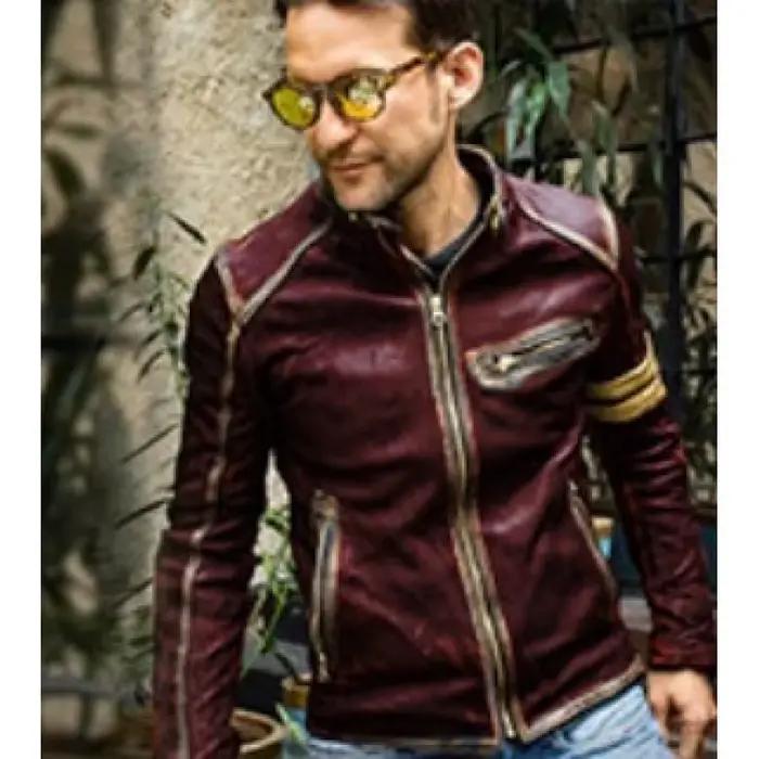 Veste de moto en cuir PU pour homme, coupe cintrée, à la mode, col montant, fermeture éclair, Style 