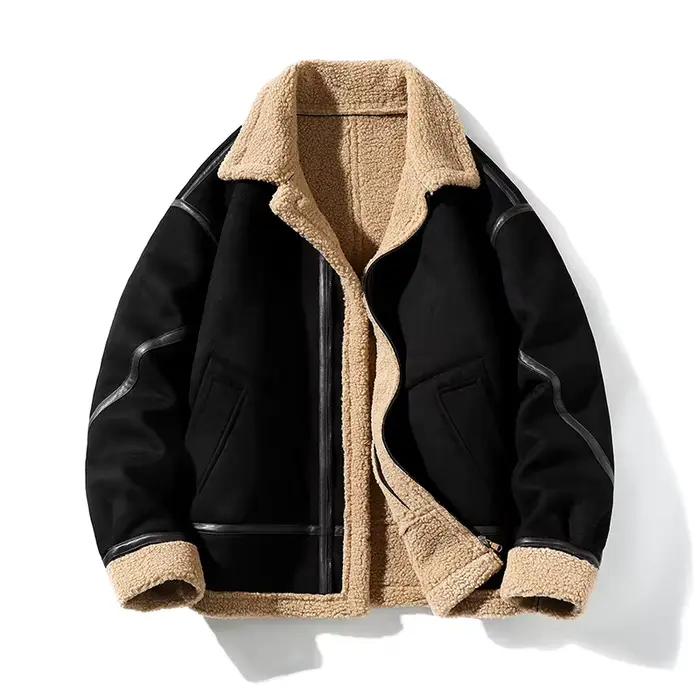 Nouvelle veste en cuir suédé pour hommes manteau d'hiver veste pour hommes rétro coupe-vent veste de