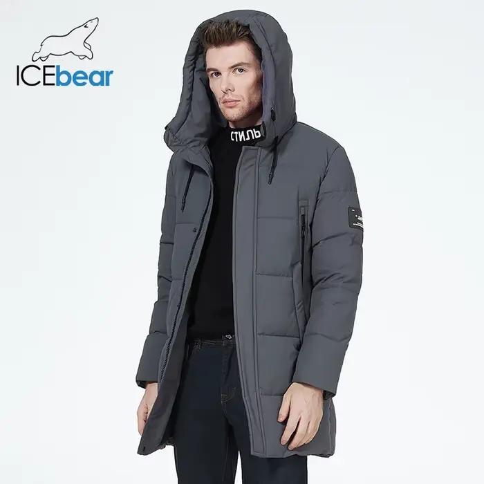 ICEbear 2023 vestes d'hiver pour hommes manteau en coton décontracté mi-long parka bouffante MWD3061