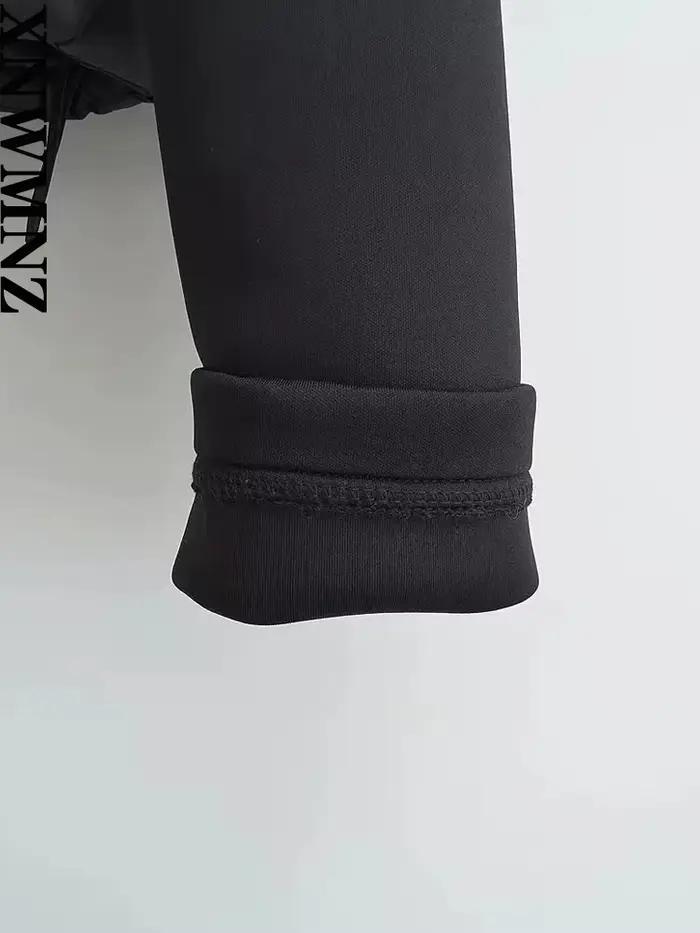 XNWMNZ 2023 femmes mode Patch rembourré veste femme imperméable col haut à manches longues ourlet ré
