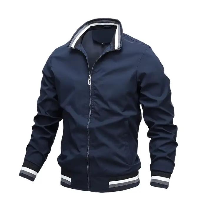 Blouson aviateur décontracté pour hommes, coupe-vent Sportedly, veste zippée, printemps combiné, qua