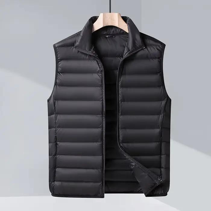 Doudoune en fibre ultralégère pour homme, manteau en émail ultra fin, gilet chaud et léger, hiver
