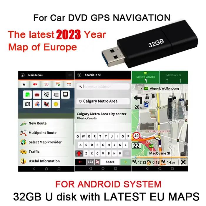 Carte Euro disque U 32 Go uniquement pour la navigation GPS de voiture du système Android le dernier