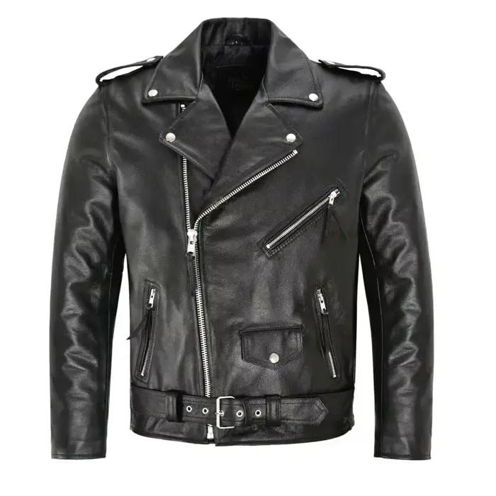 Veste en cuir PU pour homme 2026, style motard, coupe ajustée, manteau en cuir tendance