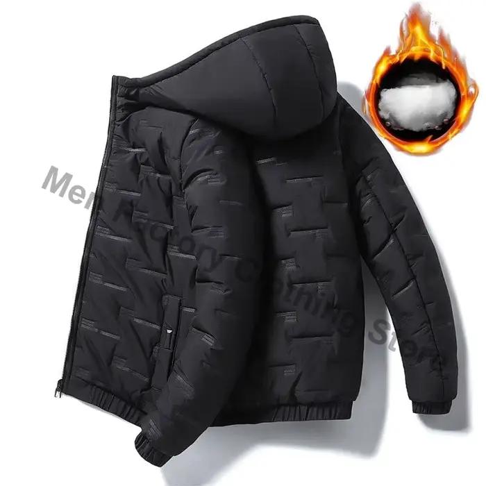 Hiver à la mode Parkas coton rembourré manteaux veste hommes Parkas extérieur manteau à capuche coup