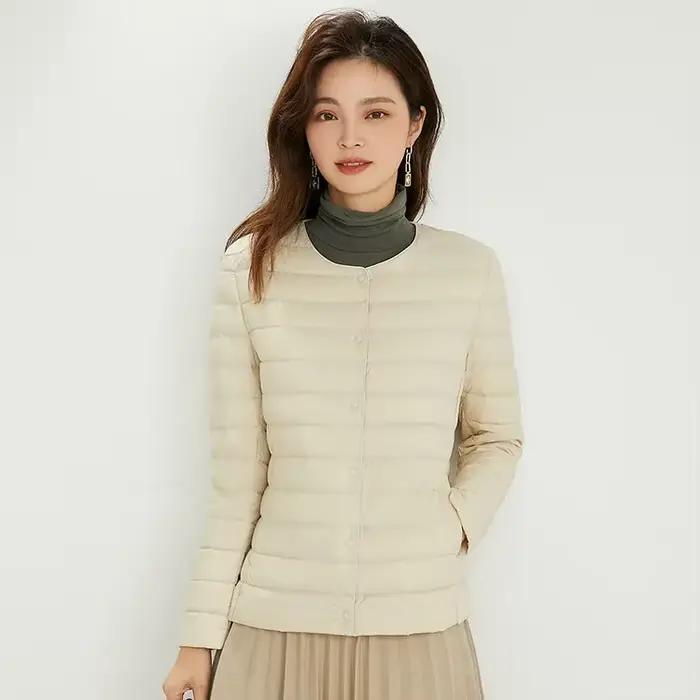 Vestes bouffantes en duvet de canard Ultra léger pour femmes, 9 couleurs, manteau léger en tissu mat