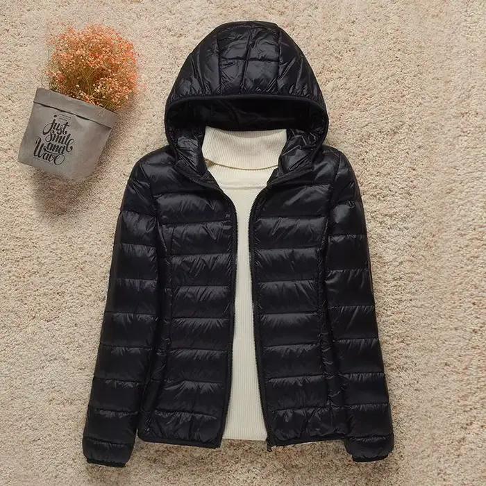 Manteaux en duvet légers pour femmes, veste courte à capuche, coupe cintrée, authentiques, nouvelle 