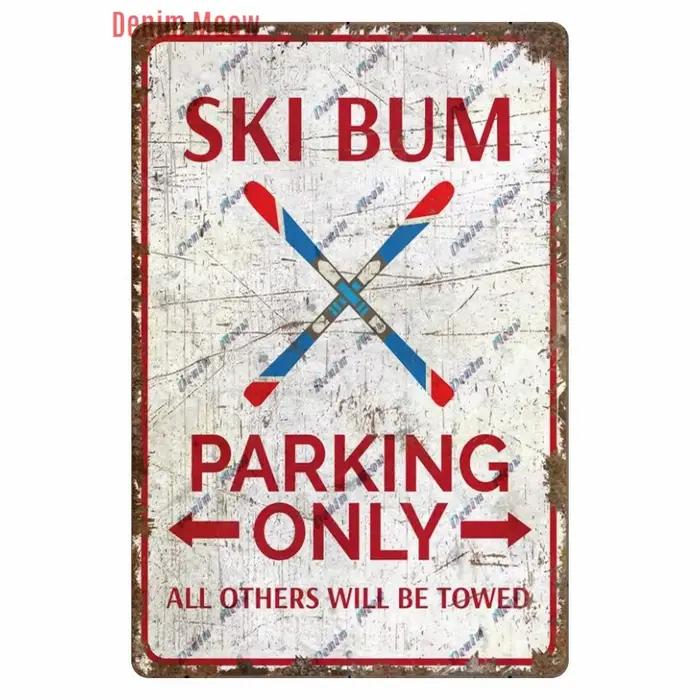 Plaque décorative vintage « Parking Interdit », panneau métallique rétro « Beach Bum Place », espace