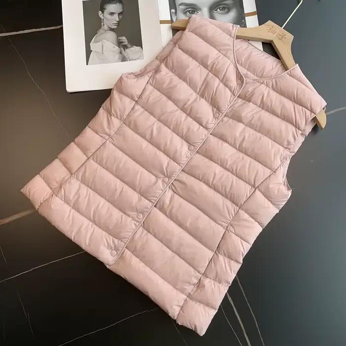 Doublure matelassurera ultralégère sans col pour femme, glaçure chaude, sans manches, femme, nouveau