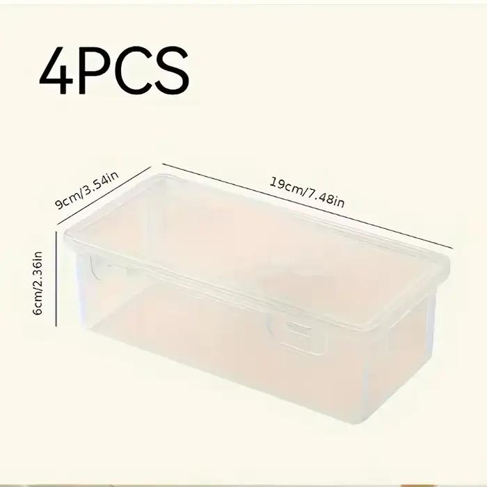 Lot de 4 boîtes de rangement transparentes en PP de grande taille avec couvercles, anti-poussière, a