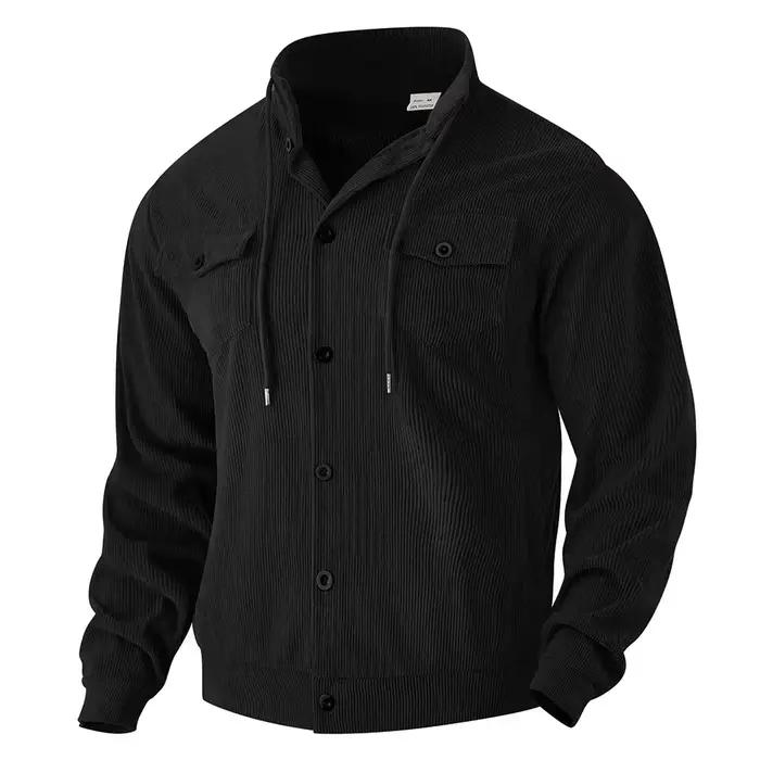 Vestes Automne-Hiver 2026 pour Hommes, Mode Casual, Couleur Unie, Col Debout, Manteaux Multi-Poches,