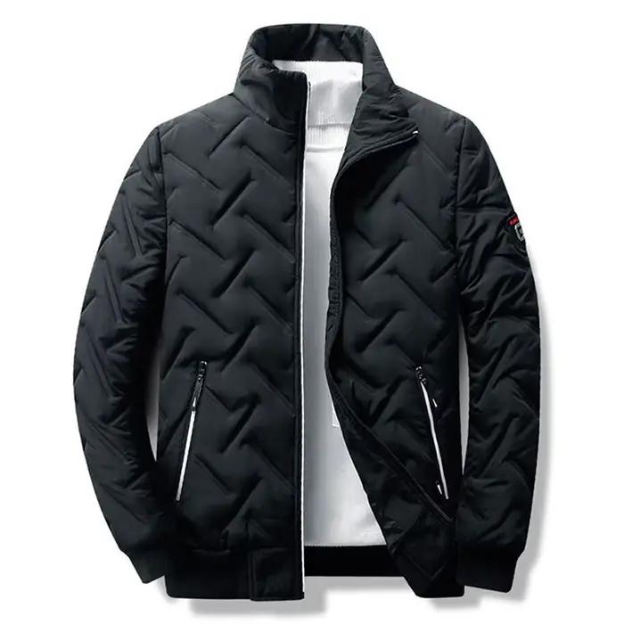 Manteaux d'hiver pour hommes décontracté solide col montant léger Parkas manteau veste pour hommes à
