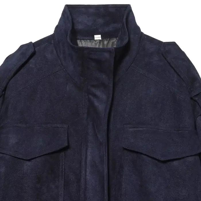 HXAO nouveauté veste en daim vestes pour femmes automne gris foncé kaki Bomber veste Chic fermeture 