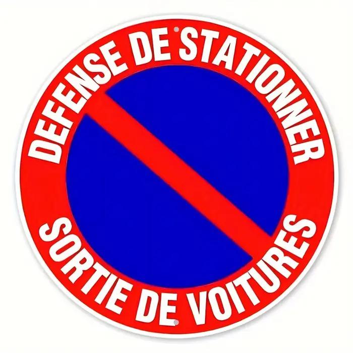 Panneau rond en aluminium « Interdiction de stationnement » - Décoration polyvalente pour l'intérieu