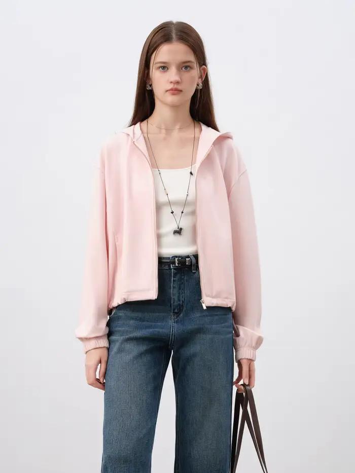 ZIQIAO 【Protection de l'environnement】 Veste courte décontractée de petite taille pour femme 2025 dé