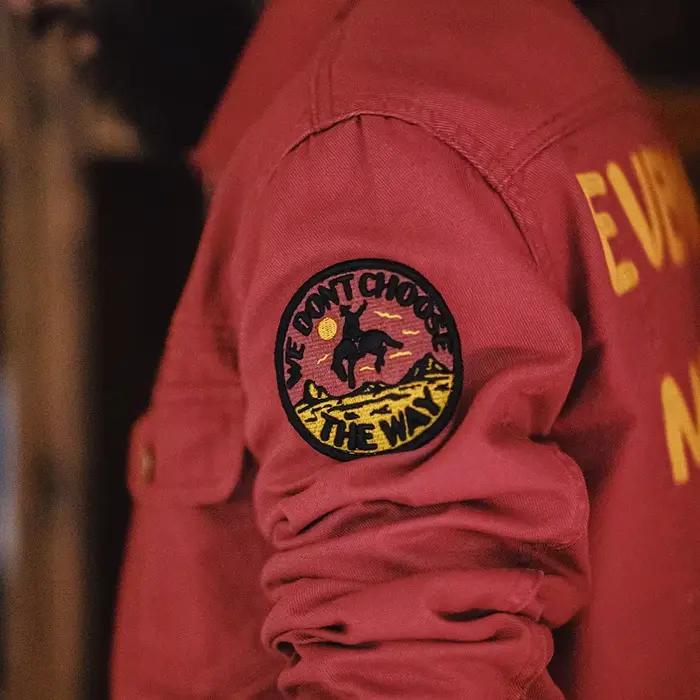 Maden nouvelle veste Vintage brodée 12MJZ lettre robuste rouge coupe ajustée toile revers manteau ho