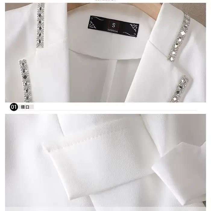 Veste coupe couvertes imbibée de diamants pour femmes, vêtements de bureau formels, veste de travail