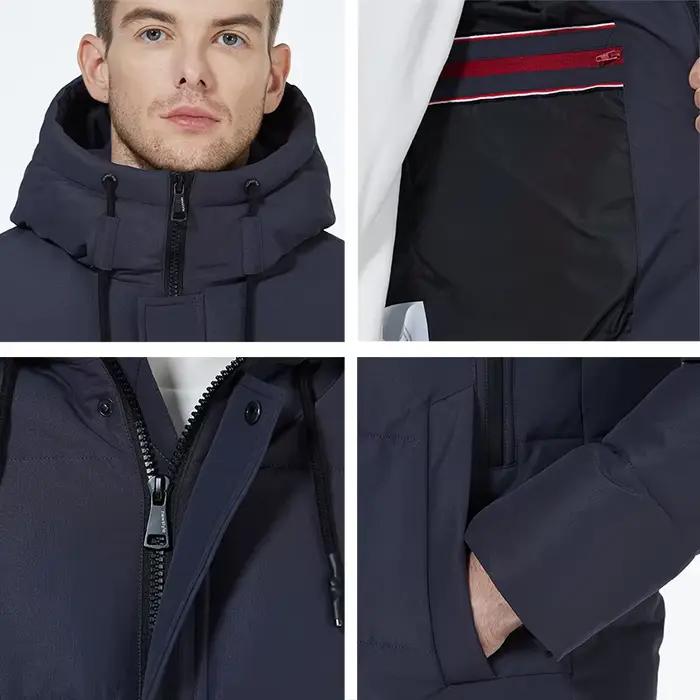 ICEbear 2023 vestes d'hiver pour hommes manteau en coton décontracté mi-long parka bouffante MWD3061