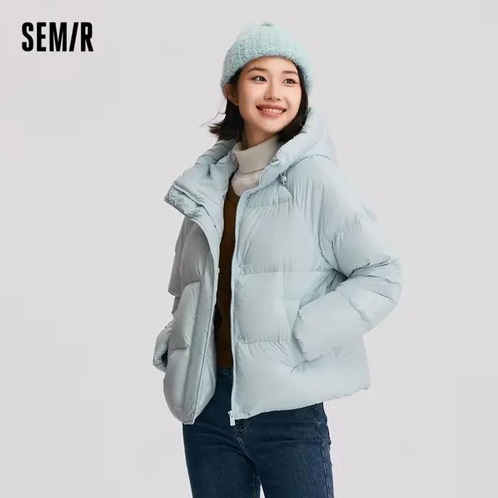 Semir doudoune femmes couleur unie ample polyvalent 2025 hiver nouveau imperméable à l'huile anti-ta