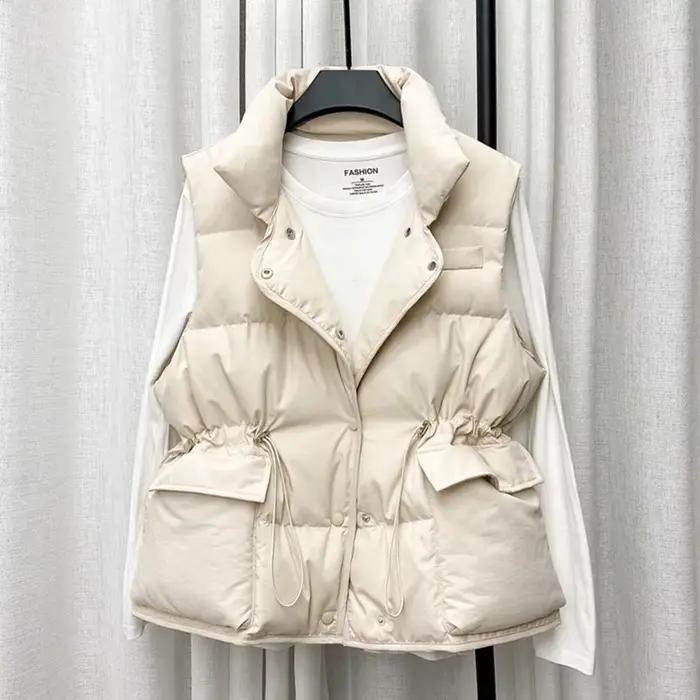 GlaComboptics-Parkas à col rabattu pour femmes, manteau chaud, ficelle de proximité, taille serrée, 