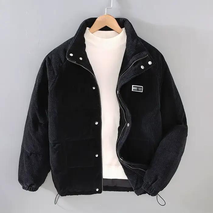 Veste d'hiver chaude en velours côtelé pour homme, rembourrée en coton, Simple, pain, vêtements Park