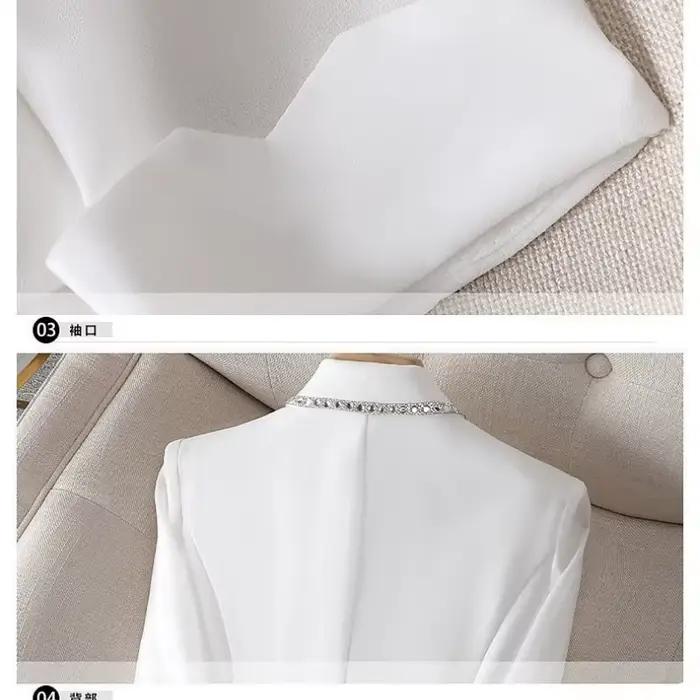Veste coupe couvertes imbibée de diamants pour femmes, vêtements de bureau formels, veste de travail