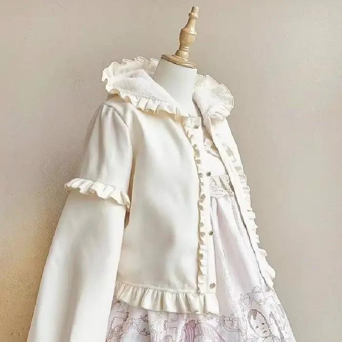 Veste courte à capuche en peluche pour fille, jolie veste d'automne et d'hiver pour étudiante, Cospl