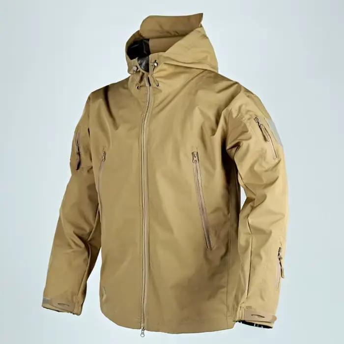 Vestes tactiques à capuche pour hommes, imperméables, fermeture éclair complète, plusieurs poches, m