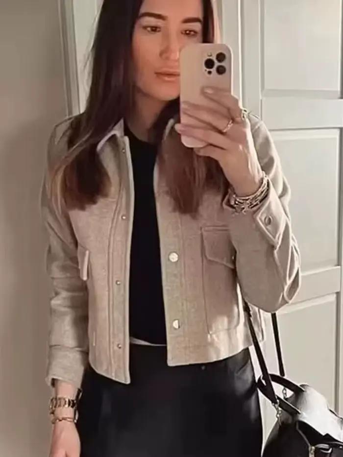 HH vestes pour femmes automne mode solide poches avant bouton à manches longues veste élégante femme