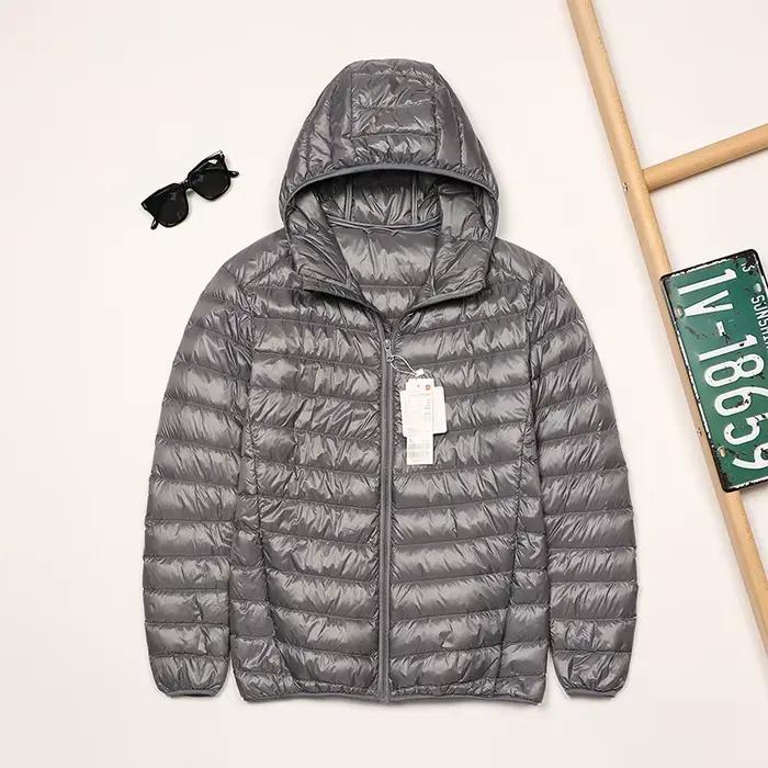 Doudoune légère à capuche pour homme, manteau Joker léger et fin en duvet de canard blanc, grande ta