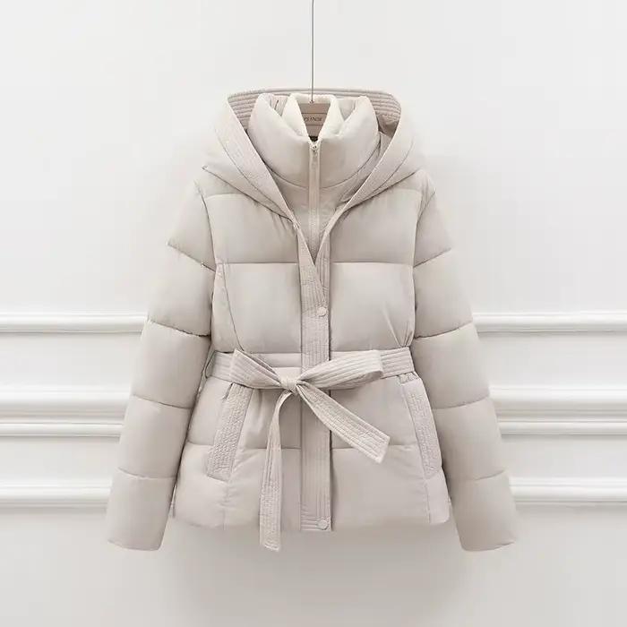 Veste d'hiver chaude pour femme, parka à manches longues, décontractée, rembourrée en coton, avec ce