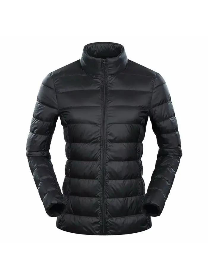 Doudoune ultralégère en duvet de canard pour femme, veste coupe-vent légère avec plumes, grande tail