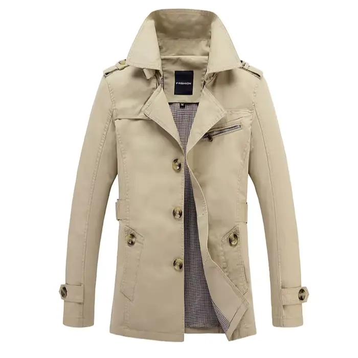 Marque mâle pardessus longue veste manteau hommes Trench manteau Trench-Coat coupe-vent vêtements d'