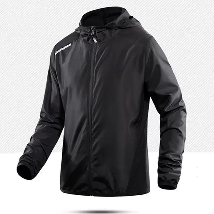 Vestes de course réfléchissantes pour hommes, manteaux à capuche, Ultra fins, respirants, vêtements 