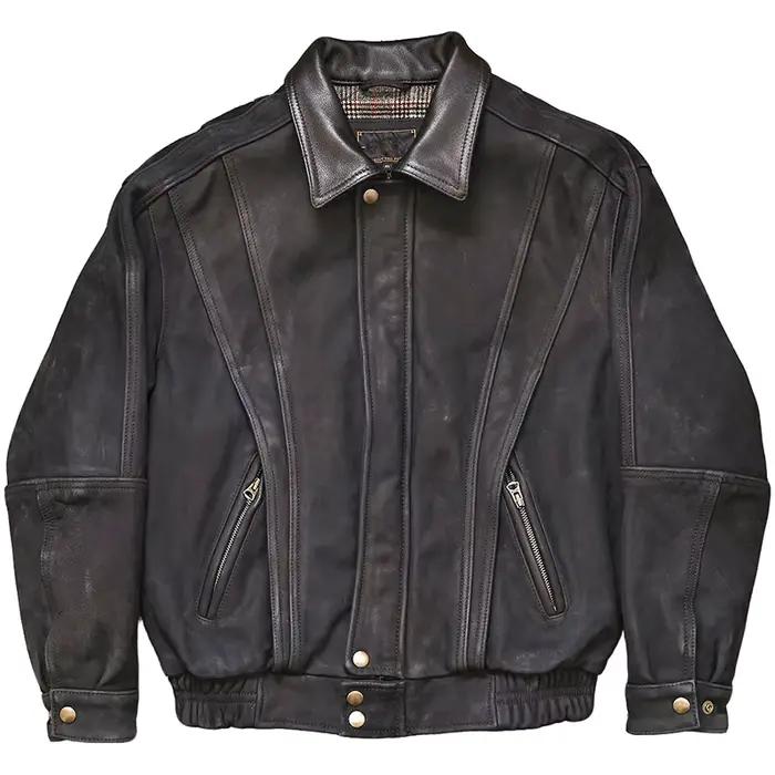 Veste d'hiver en cuir pour hommes, rouge et marron, Style rétro Vintage, véritable cuir de vache épa