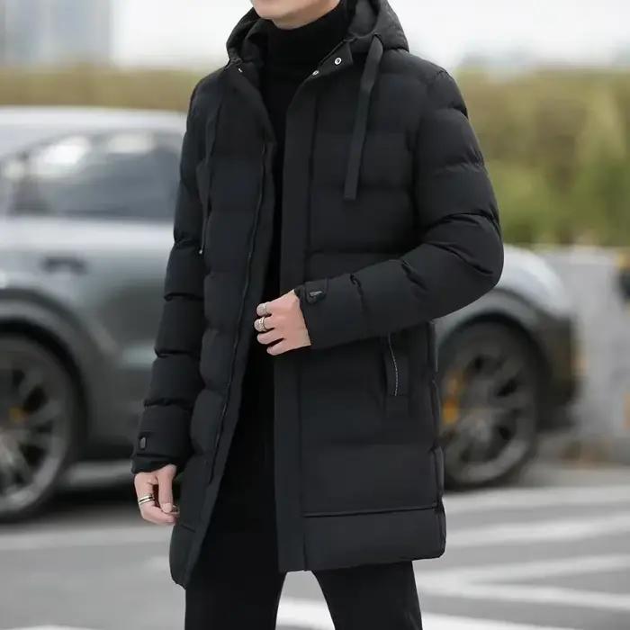 Vestes d'hiver chaudes pour hommes 2026, doudounes longues décontractées à capuche, parkas chauds pl