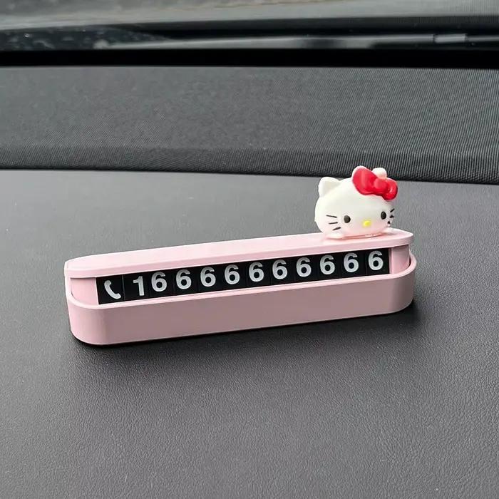 Plaque d'immatriculation Hello Kitty, pour stationnement temporaire ; idéale pour les propriétaires 