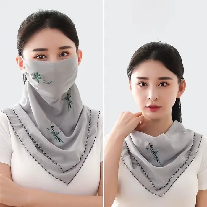 Écharpe de cou pour hommes, protection solaire UV, écharpe brodée pour l'extérieur, masque de pêche 