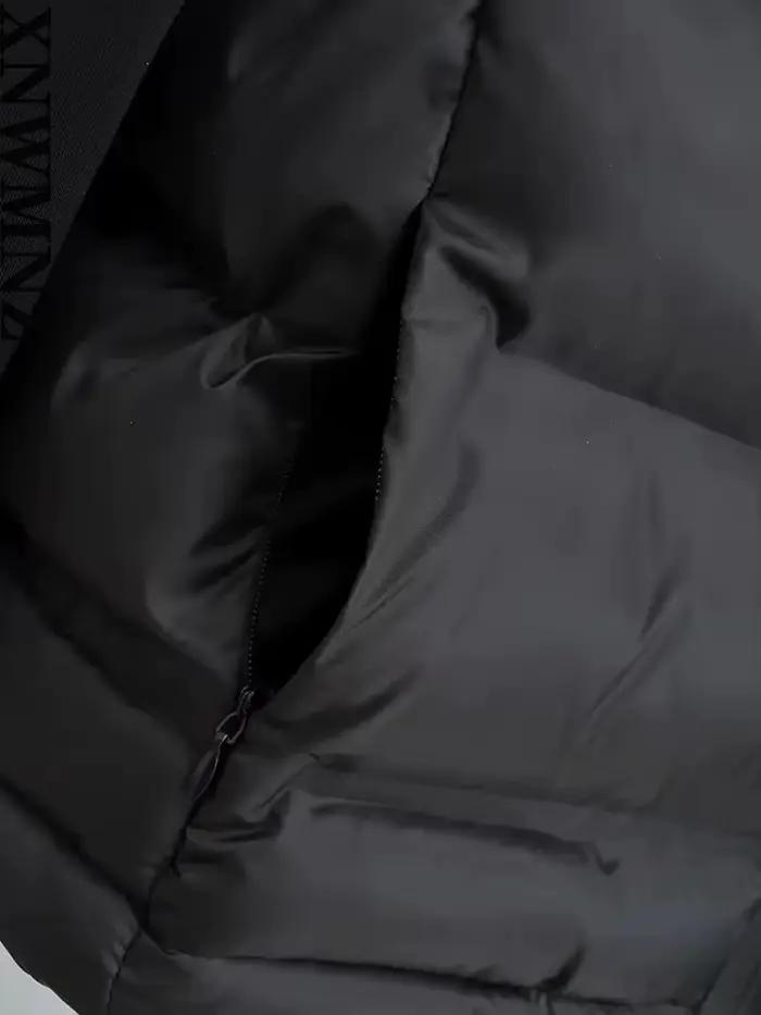 XNWMNZ 2023 femmes mode Patch rembourré veste femme imperméable col haut à manches longues ourlet ré