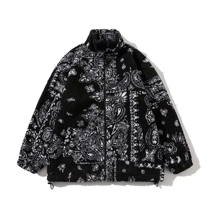 Veste polaire Sherpa unisexe, surdimensionnée, col montant, pull à fermeture éclair, chemisier décon
