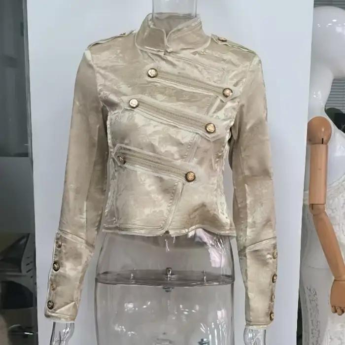 Veste Rétro Minimaliste Ajustée Courte pour Femme – Tendance Urbaine Chic Décontractée Printemps-Aut
