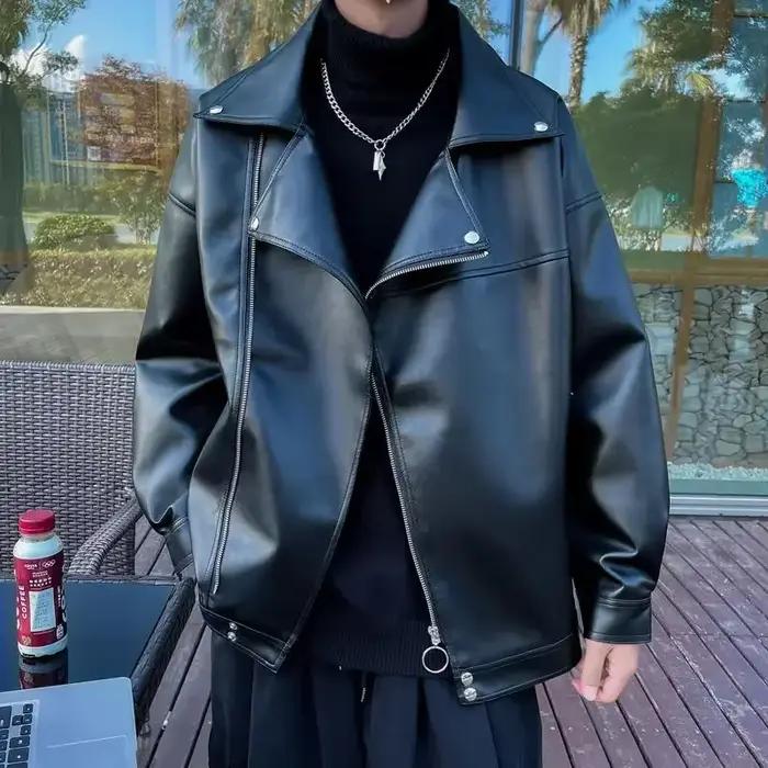 Manteau nouveau dans les vestes de costume pour hommes printemps automne Blazer en cuir pour hommes 