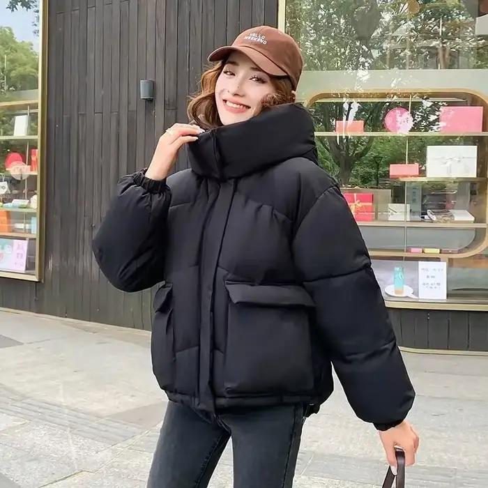 Parka d'hiver à capuche pour femme, Streetwear épais, veste en duvet de coton, confortable, Simple, 