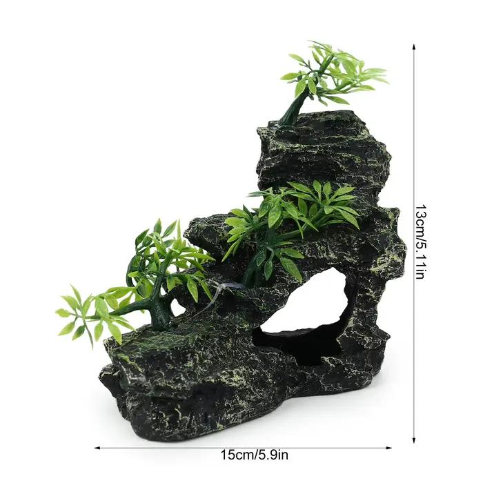Ornement de résine pour aquarium, vue sur la montagne et la grotte, aspect rocheux inaltérable, déco